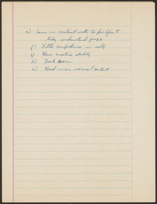 Cornell University Orientation 100 term paper, "What I want from my education." 1944.