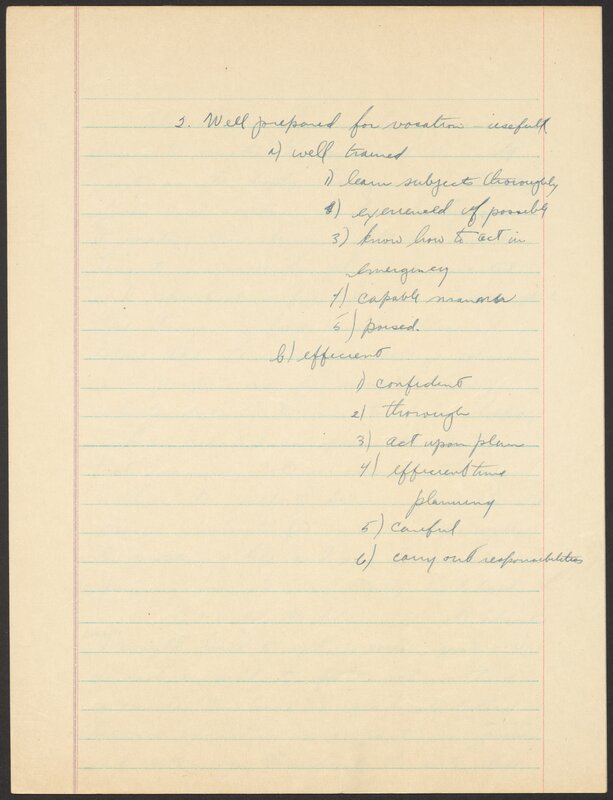 Cornell University Orientation 100 term paper, "What I want from my education." 1944.