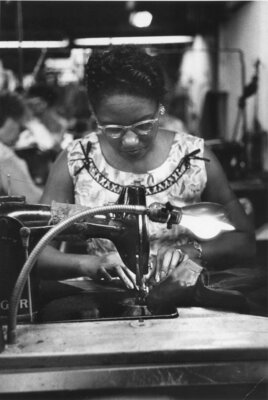 Garment worker in a shop